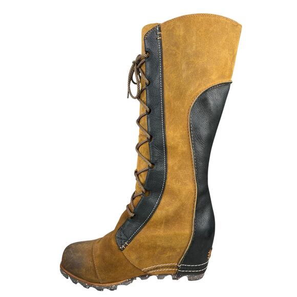 Sorel Women’s Cate The Great Brown Suede Wedge Riding Boot Size US 10 - Picture 2 of 11